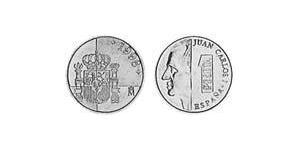1 Песета Королівство Іспанія (1976 - ) Алюміній Хуан Карлос I (1938 - )