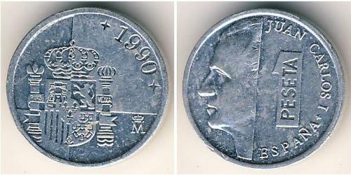 1 Песета Королівство Іспанія (1976 - ) Алюміній Хуан Карлос I (1938 - )