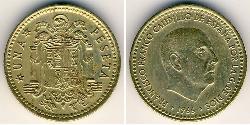 1 Песета Франкистская Испания (1936 - 1975) Бронза/Алюминий Франко, Франсиско(1892 – 1975)