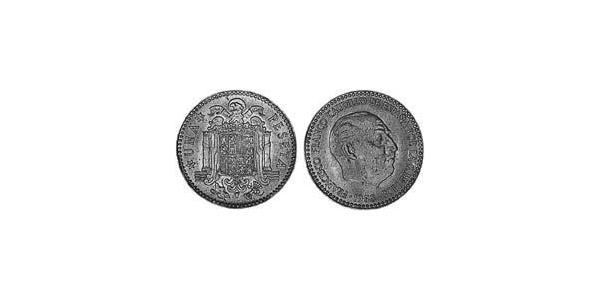 1 Песета Francoist Spain (1936 - 1975) Бронза/Алюміній Франциско Франко(1892 – 1975)