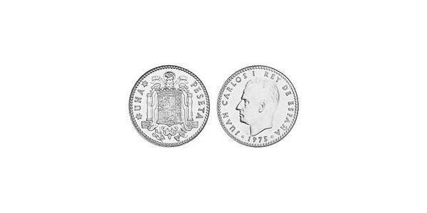 1 Песета Francoist Spain (1936 - 1975) Бронза/Алюміній Хуан Карлос I (1938 - )