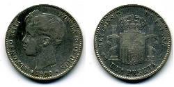 1 Песета Королевство Испания (1874 - 1931) Серебро Alfonso XIII of Spain (1886 - 1941)
