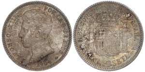 1 Песета Королевство Испания (1874 - 1931) Серебро Alfonso XIII of Spain (1886 - 1941)
