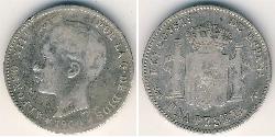 1 Песета Королівство Іспанія (1874 - 1931) Срібло 