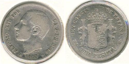 1 Песета Королівство Іспанія (1874 - 1931) Срібло 