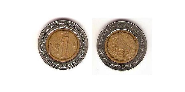 1 Песо Соединённые Штаты Мексики (1867 - ) Биметалл 