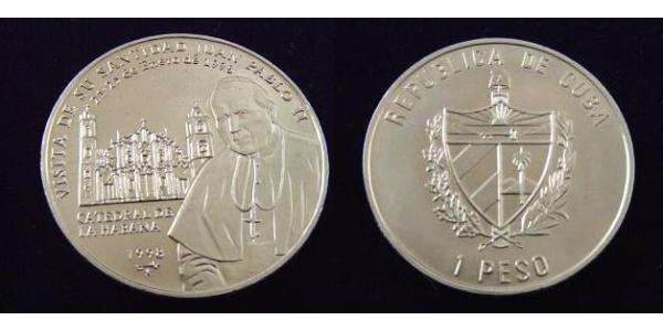 1 Песо Куба Никель/Медь Иоанн Павел II (1920 - 2005)