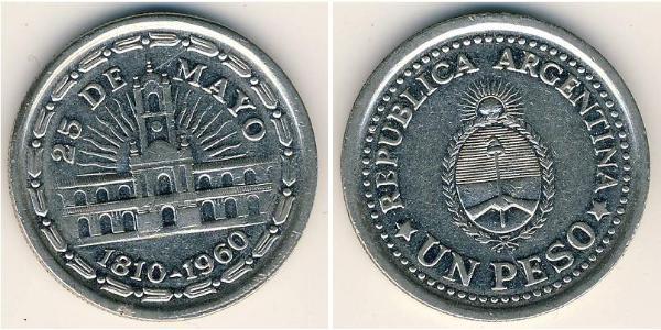 1 Песо Аргентинская Республика (1861 - ) Никель/Сталь 