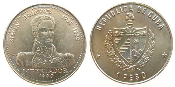 1 Песо Куба Нікель/Мідь Simon Bolivar (1783 - 1830)