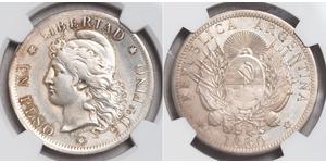 1 Песо Аргентинская Республика (1861 - ) Серебро 