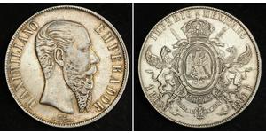 1 Песо Вторая Мексиканская империя (1864 - 1867) Серебро Maximilian I of Mexico (1832 - 1867)