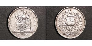 1 Песо Республика Гватемала (1838 - ) Серебро 