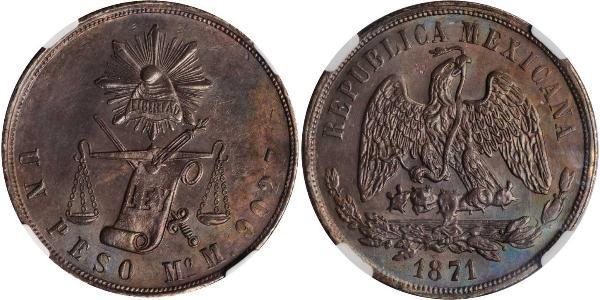 1 Песо Соединённые Штаты Мексики (1867 - ) Серебро 