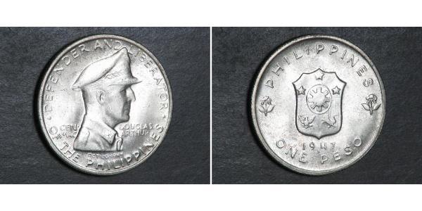 1 Песо Филиппины Серебро Douglas MacArthur (1880 - 1964) 