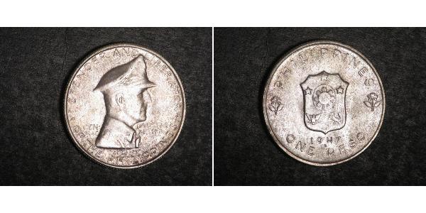 1 Песо Филиппины Серебро Douglas MacArthur (1880 - 1964) 