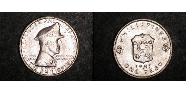 1 Песо Филиппины Серебро Douglas MacArthur (1880 - 1964) 