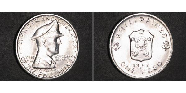 1 Песо Филиппины Серебро Douglas MacArthur (1880 - 1964) 