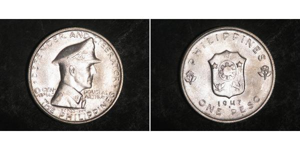 1 Песо Филиппины Серебро Douglas MacArthur (1880 - 1964) 