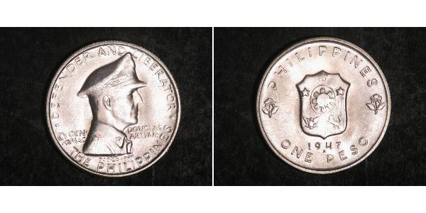 1 Песо Филиппины Серебро Douglas MacArthur (1880 - 1964) 