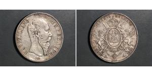 1 Песо Second Mexican Empire (1864 - 1867) Срібло Maximilian I of Mexico (1832 - 1867)