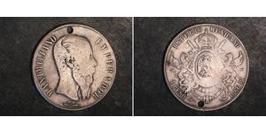 1 Песо Second Mexican Empire (1864 - 1867) Срібло Maximilian I of Mexico (1832 - 1867)