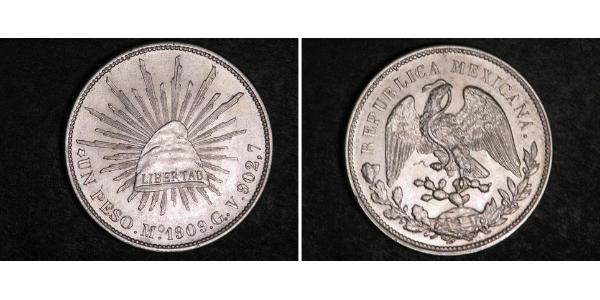 1 Песо Мексиканські Сполучені Штати (1867 - ) Срібло 