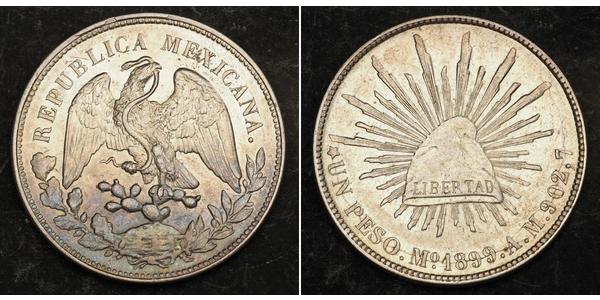 1 Песо Мексиканські Сполучені Штати (1867 - ) Срібло 