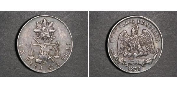 1 Песо Мексиканські Сполучені Штати (1867 - ) Срібло 