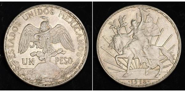 1 Песо Мексиканські Сполучені Штати (1867 - ) Срібло 