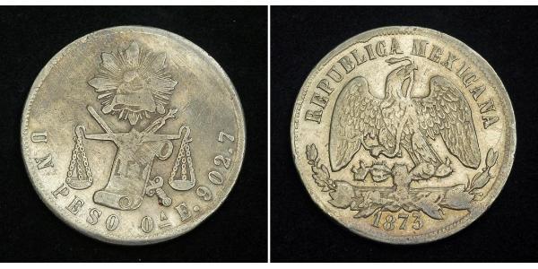 1 Песо Мексиканські Сполучені Штати (1867 - ) Срібло 