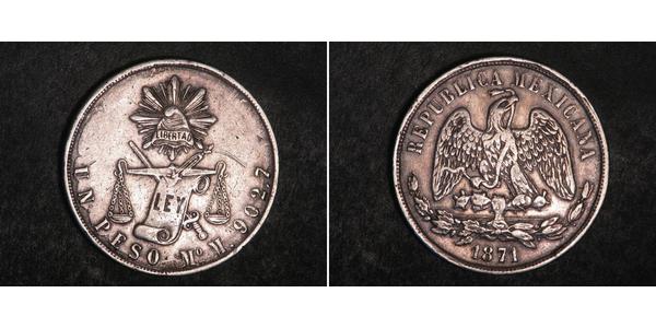 1 Песо Мексиканські Сполучені Штати (1867 - ) Срібло 