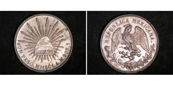 1 Песо Мексиканські Сполучені Штати (1867 - ) Срібло 