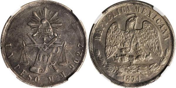 1 Песо Мексиканські Сполучені Штати (1867 - ) Срібло 