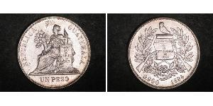 1 Песо Республіка Ґватемала (1838 - ) Срібло 