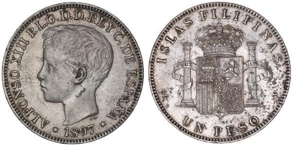 1 Песо Філіппіни Срібло Alfonso XIII of Spain (1886 - 1941)