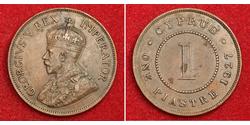 1 Пиастр Британский Кипр (1878 - 1960) Медь Георг V (1865-1936)