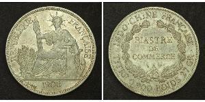 1 Пиастр Французский Индокитай (1887-1954) Серебро 
