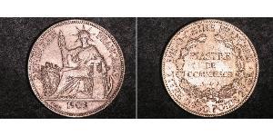 1 Пиастр Французский Индокитай (1887-1954) Серебро 