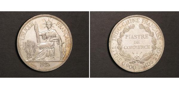 1 Пиастр Французский Индокитай (1887-1954) Серебро 