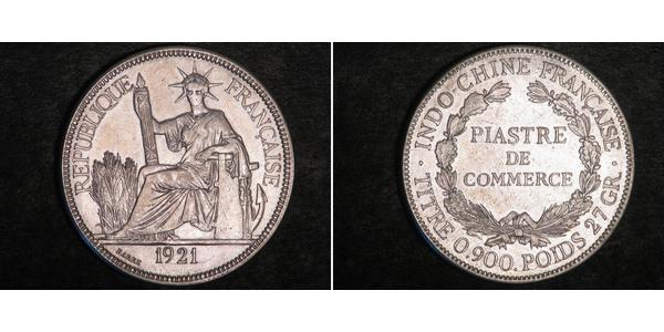 1 Пиастр Французский Индокитай (1887-1954) Серебро 