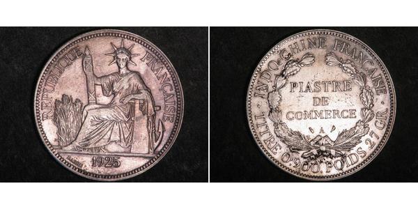 1 Пиастр Французский Индокитай (1887-1954) Серебро 
