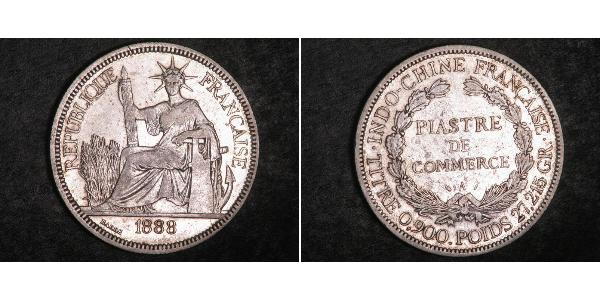 1 Пиастр Французский Индокитай (1887-1954) Серебро 