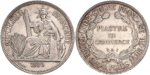 1 Пиастр Французский Индокитай (1887-1954) Серебро 