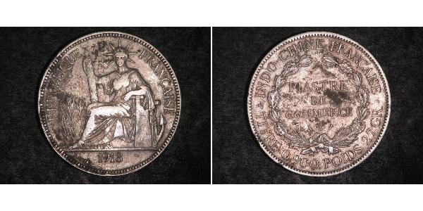 1 Пиастр Французский Индокитай (1887-1954) Серебро 