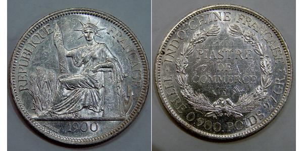 1 Пиастр Французский Индокитай (1887-1954) Серебро 