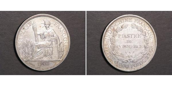 1 Пиастр Французский Индокитай (1887-1954) Серебро 