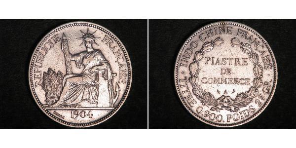 1 Пиастр Французский Индокитай (1887-1954) Серебро 