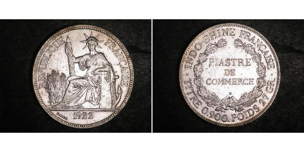 1 Пиастр Французский Индокитай (1887-1954) Серебро 
