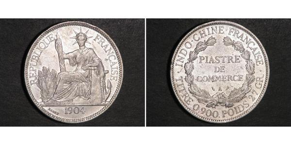 1 Пиастр Французский Индокитай (1887-1954) Серебро 