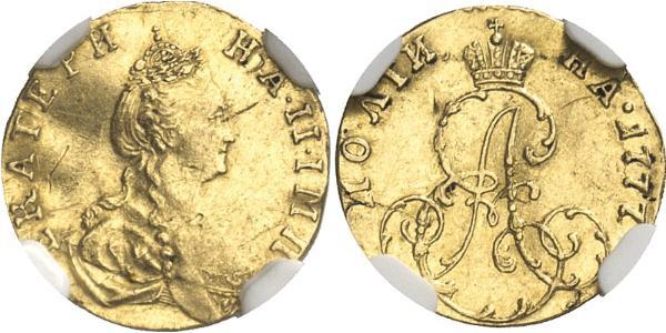 1 Полтина / 1/2 Рубль Российская империя (1720-1917) Золото Екатерина II (1729-1796)